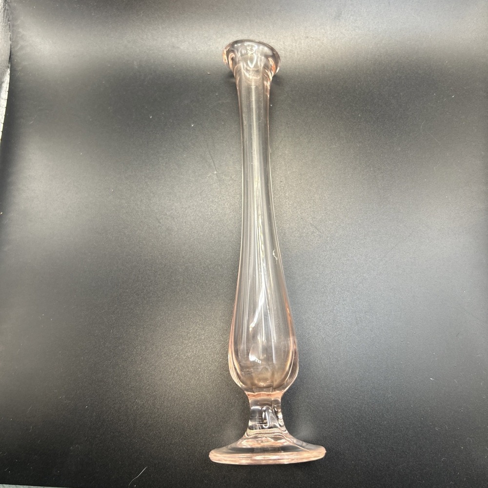 Vintage Pink Fenton Paneled Swung Bud Vase